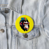Badge Rond 7,6 Cm Punk Chimp (En situation)