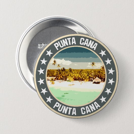 Badge Rond 7,6 Cm Punta Cana (Devant & derrière)