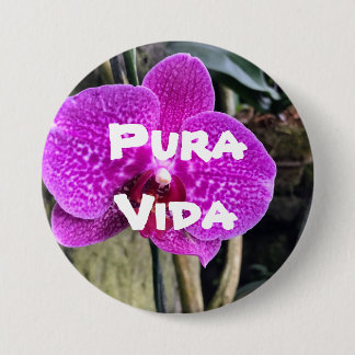 Badge Rond 7,6 Cm Pura Vida Button - Portez l'Esprit du Costa Rica