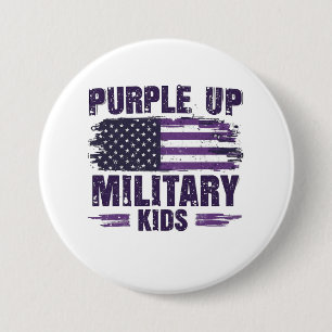 Badge Rond 7,6 Cm Purple Up Militaire Enfants Mois de sensibilisatio