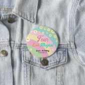 Badge Rond 7,6 Cm Quatre Jours Magique Super Quatrième Anniversaire (En situation)