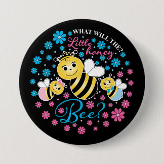 Badge Rond 7,6 Cm Que Révélera Le Sexe De Little Honey Bee
