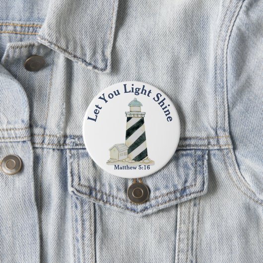 Badge Rond 7,6 Cm Que Ta Lumière Brille Matthieu 5:16 (En situation)
