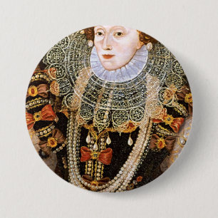 Badge Rond 7,6 Cm Queen Elizabeth I