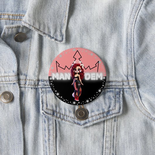 Badge Rond 7,6 Cm Queenie - Collection Mandem - SVBK - SILVERBCKK TT (En situation)