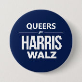 Badge Rond 7,6 Cm Queers pour Harris Walz (Devant)