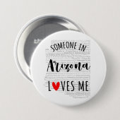 Badge Rond 7,6 Cm Quelqu'Un En Arizona M'Aime (Devant & derrière)