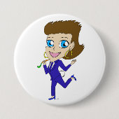 Badge Rond 7,6 Cm queue de lapin de chibi (Devant)