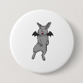 Badge Rond 7,6 Cm Rabbit avec aile chauve-souris (Devant)