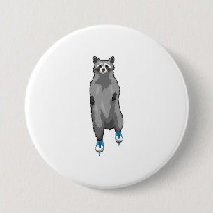 Badge Rond 7,6 Cm Racon au patinage sur glace avec patins sur glace