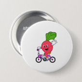 Badge Rond 7,6 Cm Radish avec vélo (Devant & derrière)