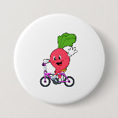 Badge Rond 7,6 Cm Radish avec vélo (Devant)