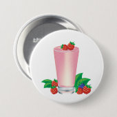 Badge Rond 7,6 Cm Rafraîchir Berry Smoothie Boisson Rose (Devant & derrière)