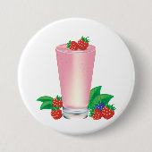 Badge Rond 7,6 Cm Rafraîchir Berry Smoothie Boisson Rose (Devant)