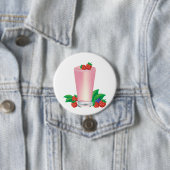 Badge Rond 7,6 Cm Rafraîchir Berry Smoothie Boisson Rose (En situation)