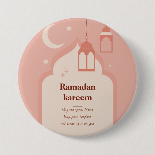 Badge Rond 7,6 Cm Ramadan Kareem (Devant)