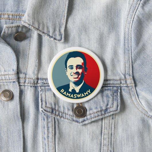 BADGE ROND 7,6 CM RAMASWAMY 2024 (En situation)