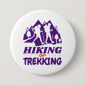 Badge Rond 7,6 Cm Randonnée ou trekking (Devant)