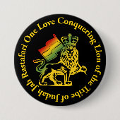 Badge Rond 7,6 Cm Rasta Lion de Judah Button (Devant)