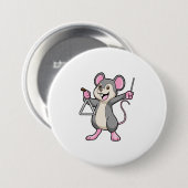Badge Rond 7,6 Cm Rat à Musique avec Triangel (Devant & derrière)