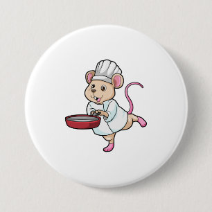 Badge Rond 7,6 Cm Rat comme Cuire avec Pan & Cuisine casquette