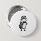 Badge Rond 7,6 Cm Raton laveur en marié avec cravate (Devant & derrière)