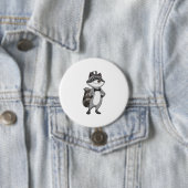 Badge Rond 7,6 Cm Raton laveur en marié avec cravate (En situation)