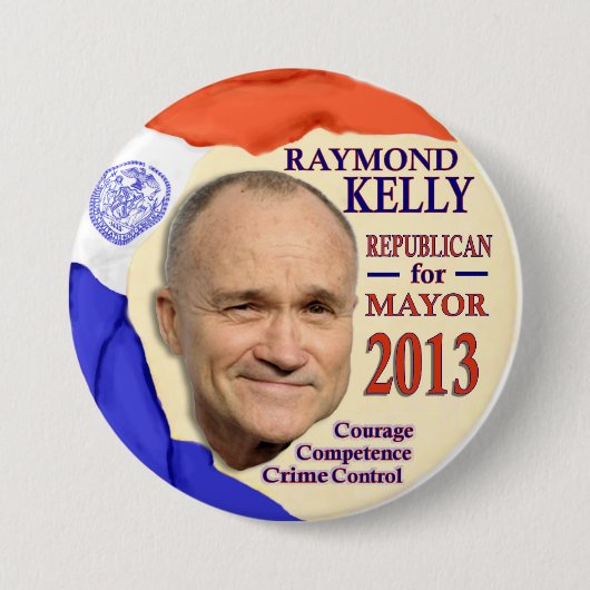 Badge Rond 7,6 Cm Raymond Kelly pour le maire 2013 de NYC (Devant)