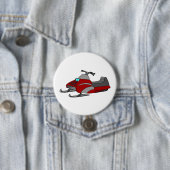 Badge Rond 7,6 Cm Red and Gray Snowmobile (En situation)