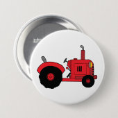 Badge Rond 7,6 Cm Red Farm Tractor Vehicle (Devant & derrière)