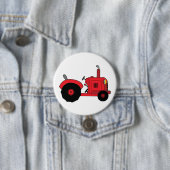 Badge Rond 7,6 Cm Red Farm Tractor Vehicle (En situation)
