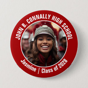 Badge Rond 7,6 Cm Red Marching Band Photo High School Spirit