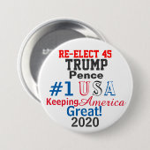 Badge Rond 7,6 Cm Réélection présidentielle Modifier les dates de no (Devant & derrière)