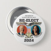 Badge Rond 7,6 Cm Réélire Biden Harris (Devant & derrière)