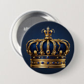 Badge Rond 7,6 Cm Regal Blue Crown Series (Devant & derrière)