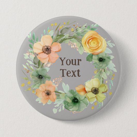 Badge Rond 7,6 Cm Regal Green Flower Lapel Brooch (Devant)