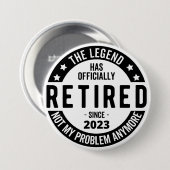 Badge Rond 7,6 Cm régime de retraite (Devant & derrière)