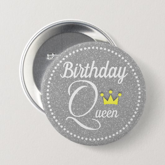 Badge Rond 7,6 Cm Reine d'anniversaire (Devant & derrière)