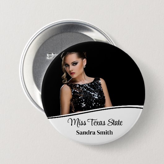 Badge Rond 7,6 Cm Reine du Pageant (Devant & derrière)