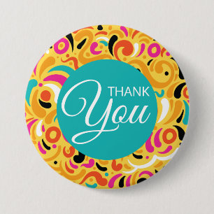 Badge Rond 7,6 Cm Remerciement Abstrait aux Couleurs Vives