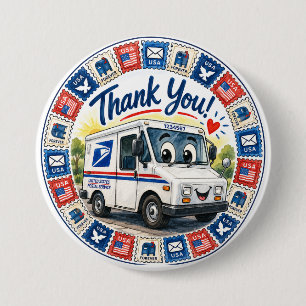 Badge Rond 7,6 Cm Remerciement des travailleurs postaux