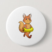 Badge Rond 7,6 Cm Renard avec Lifebuoy (Devant)