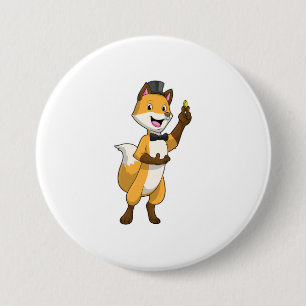Badge Rond 7,6 Cm Renard comme marié avec alliance