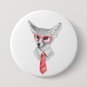 Badge Rond 7,6 Cm Renard cool