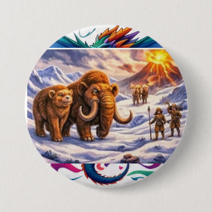 Badge Rond 7,6 Cm Rencontre de l'ère glaciaire