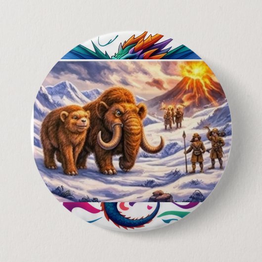 Badge Rond 7,6 Cm Rencontre de l'ère glaciaire (Devant)