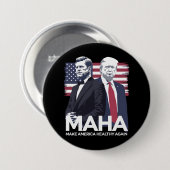 Badge Rond 7,6 Cm Rendre l'Amérique saine (Devant & derrière)