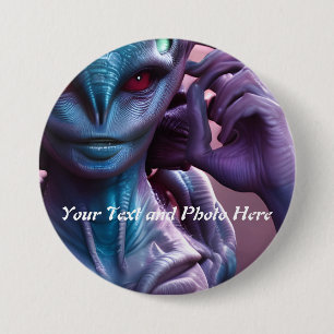 Badge Rond 7,6 Cm Reptilian Custom, Ajouter photo et texte