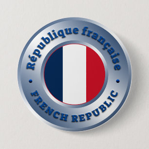 Badge Rond 7,6 Cm République française