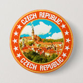 Badge Rond 7,6 Cm République tchèque (Devant)